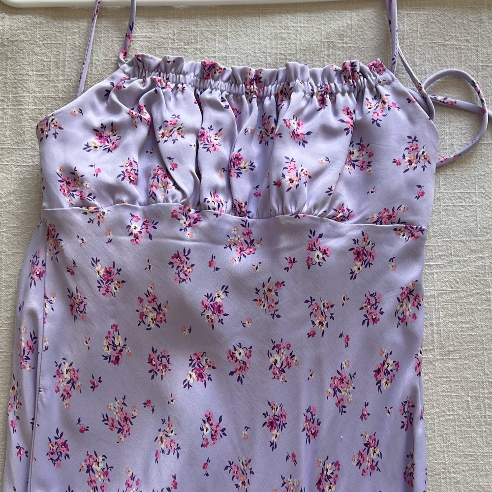 ZARA Periwinkle floral midi dress